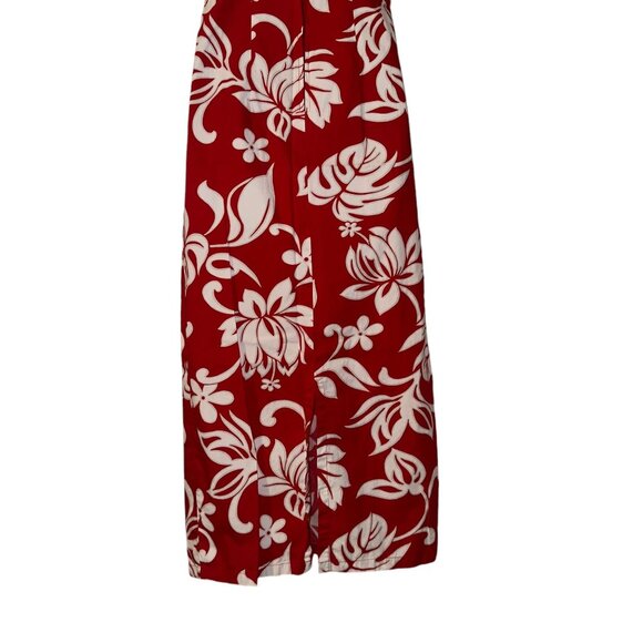 Vtg Hilo Hattie Hawaii Muumuu Beach Dress Womens 8 Red Mumu Floral Hawaiian - Picture 8 of 10